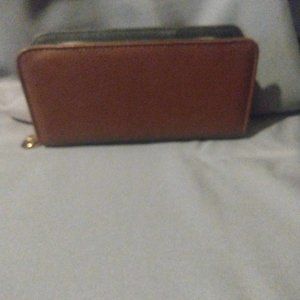 Brand New Woman's Dark Brown /Coffee Colored Double zipper Wallet